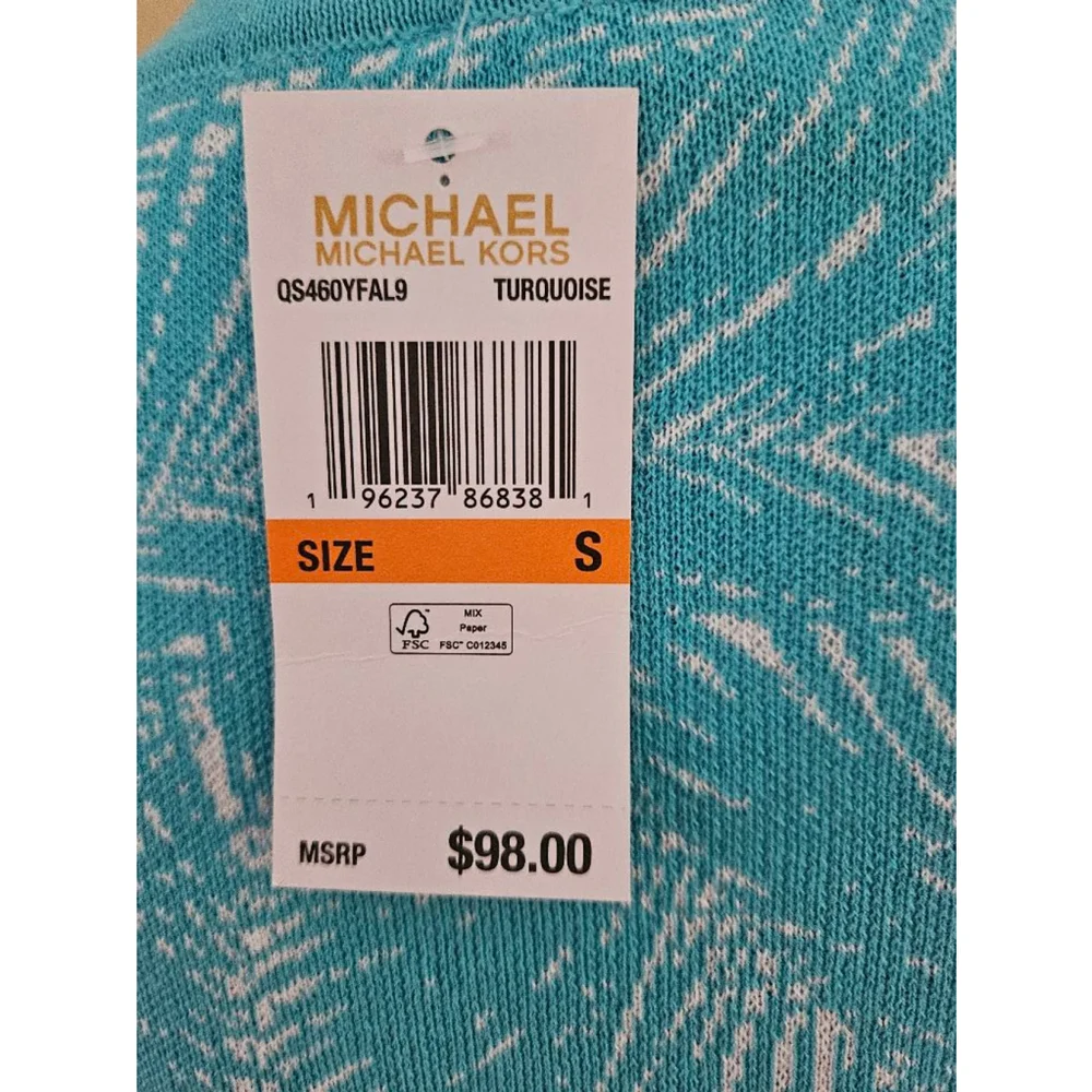 NWT Michael Kors Short Sleeve Blue Sweater-Small